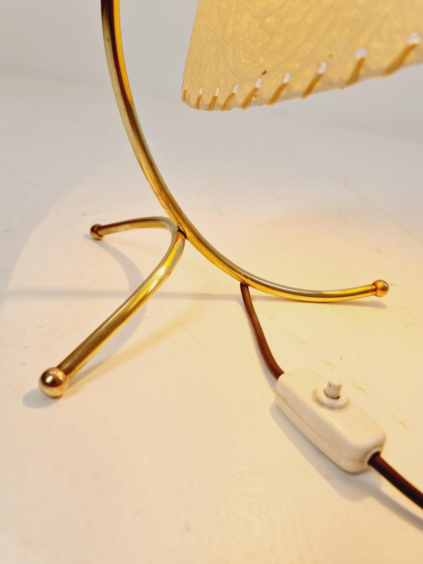 Mid century brass table lamp by Vereinigte Werkstätten München, Germany, 1960s