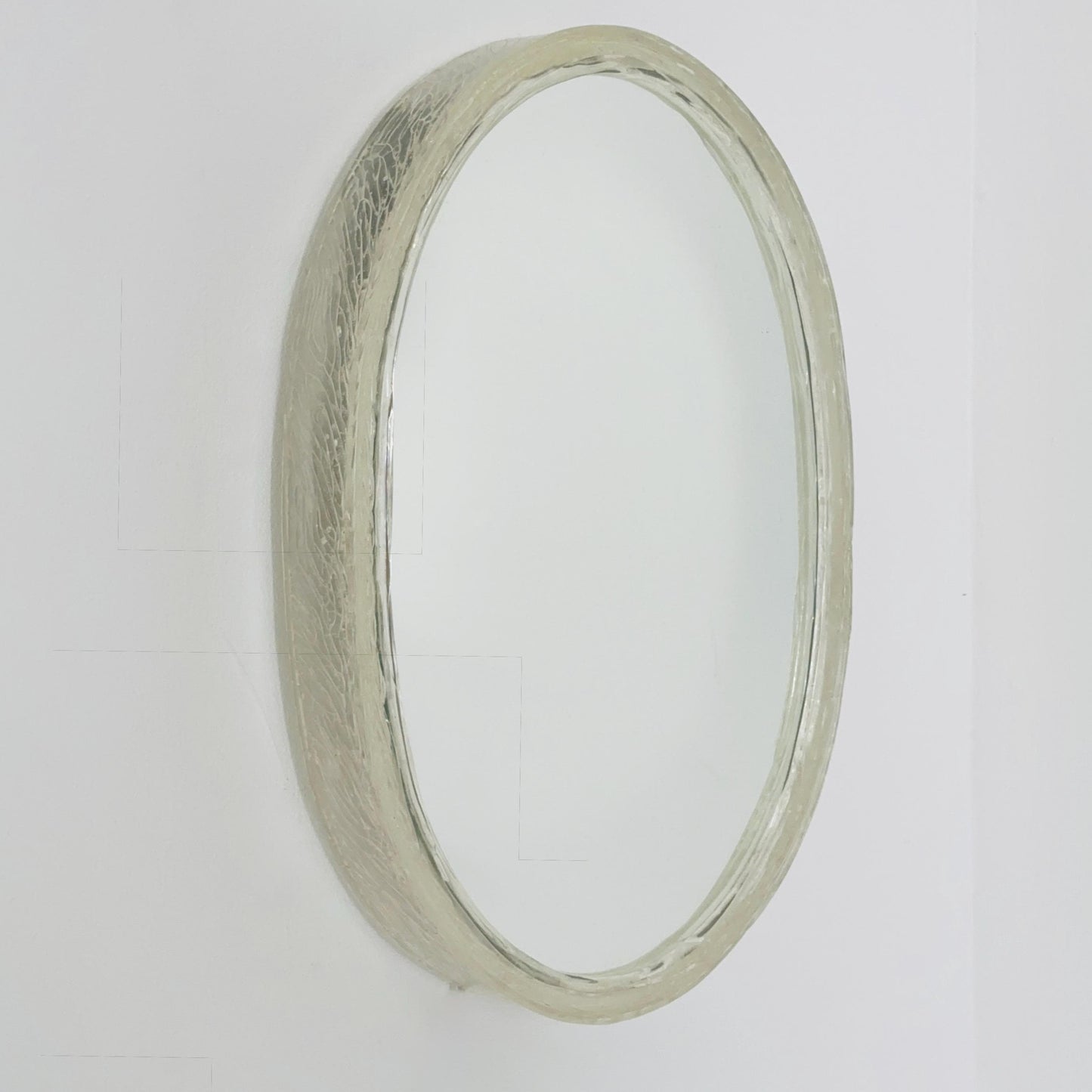 Mid-Century Large Oval Backlit Mirror by Rudolf Zimmermann for Bamberg, Germany, 1970s
