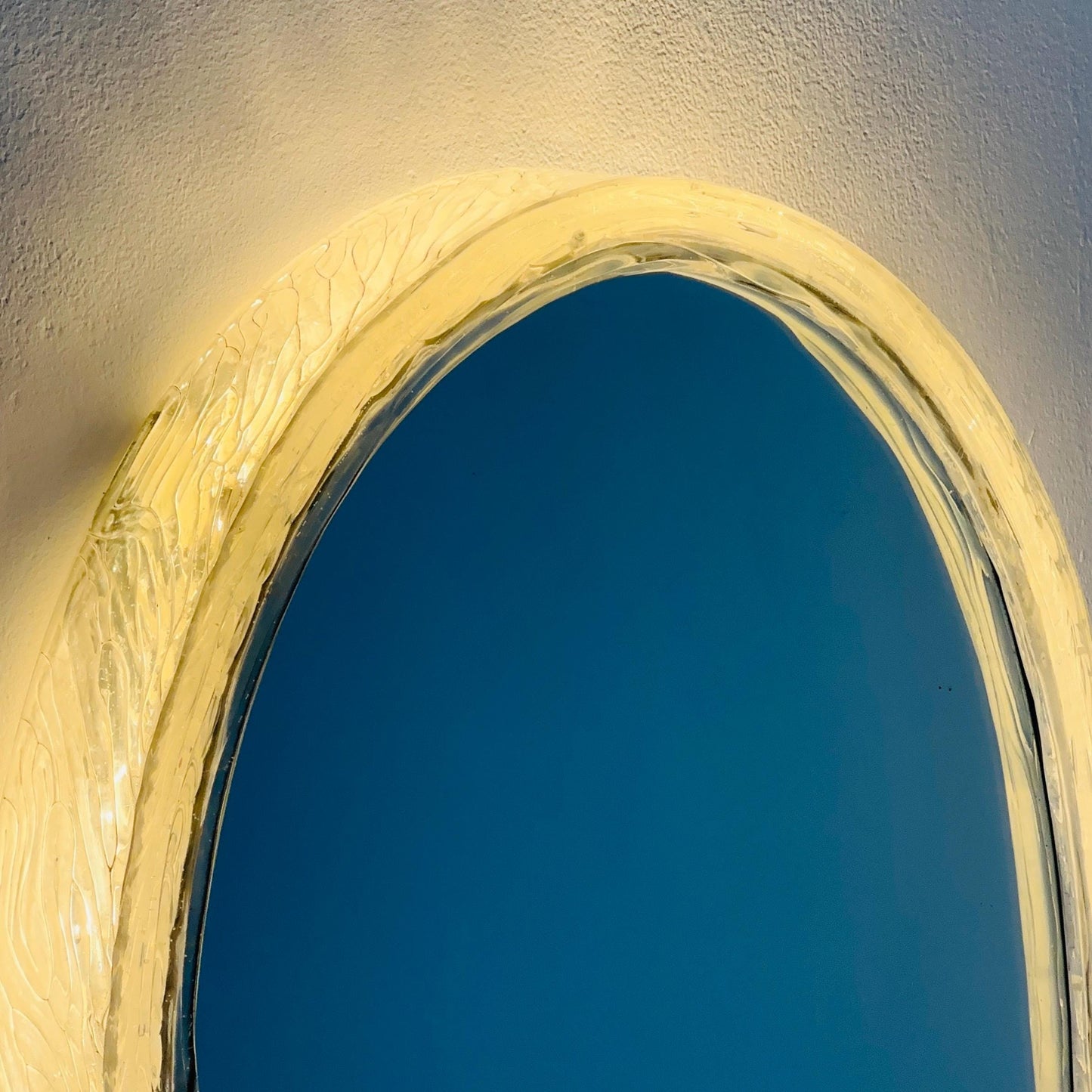 Mid-Century Large Oval Backlit Mirror by Rudolf Zimmermann for Bamberg, Germany, 1970s