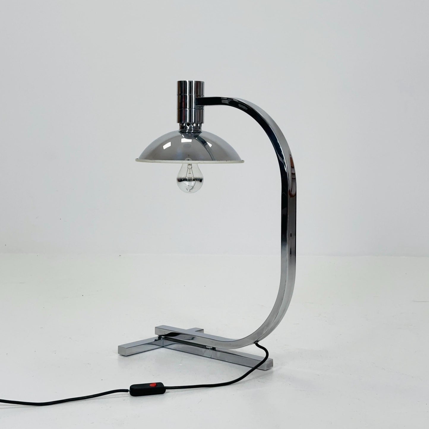 Rare Mid-Century Modern Chrome Large Table Lamp by Franco Albini, Franca Helg & Antonio Piva for Sirrah, Italy, 1960s