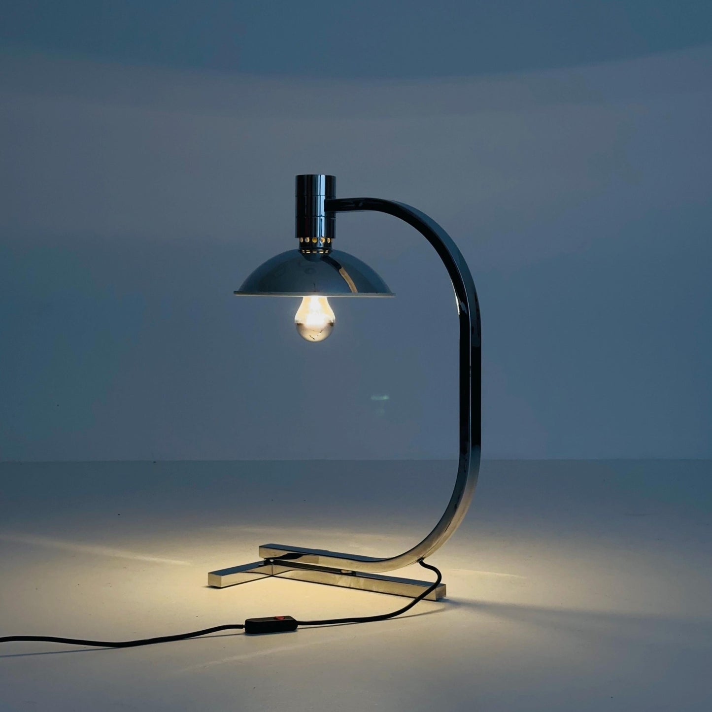 Rare Mid-Century Modern Chrome Large Table Lamp by Franco Albini, Franca Helg & Antonio Piva for Sirrah, Italy, 1960s