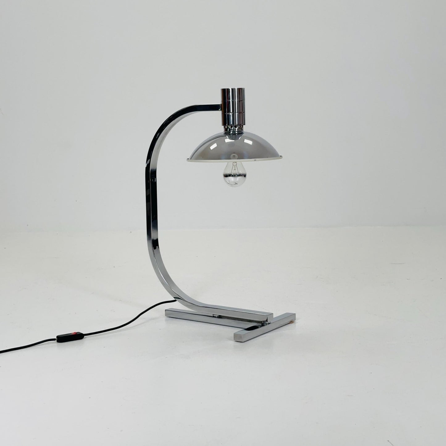 Rare Mid-Century Modern Chrome Large Table Lamp by Franco Albini, Franca Helg & Antonio Piva for Sirrah, Italy, 1960s