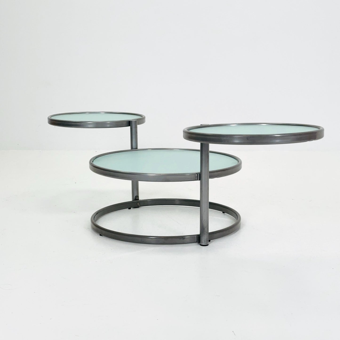 Mid Century coffee table with 3 swivel levels by Milo Baughman Italy 1970s