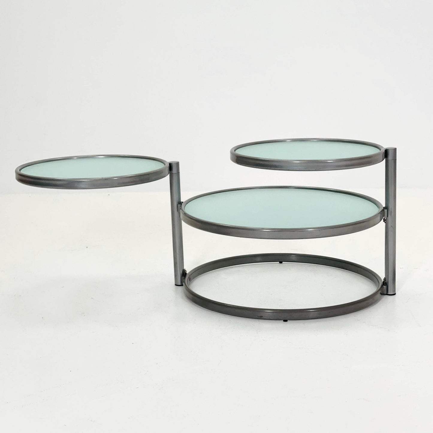 Mid Century coffee table with 3 swivel levels by Milo Baughman Italy 1970s