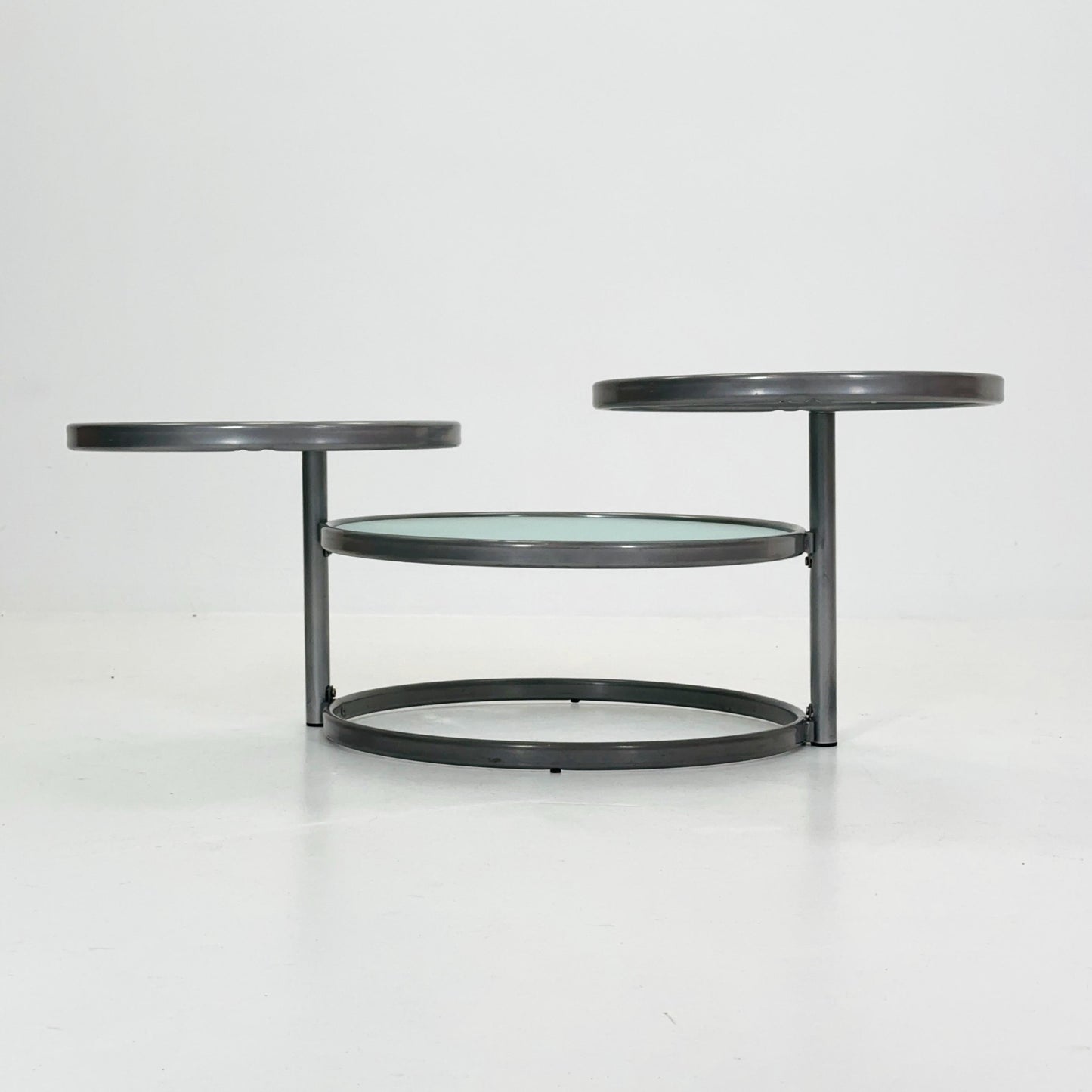 Mid Century coffee table with 3 swivel levels by Milo Baughman Italy 1970s