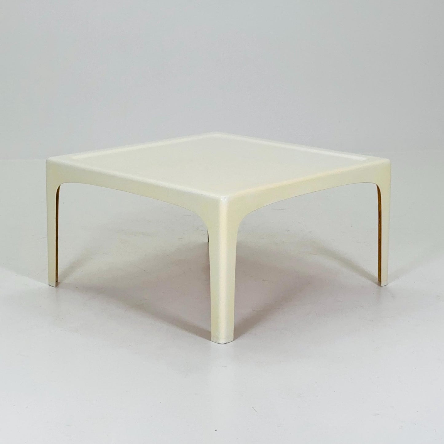 Mid Century Square white acrylic coffee table by Poschinger Pur Germany 1970s