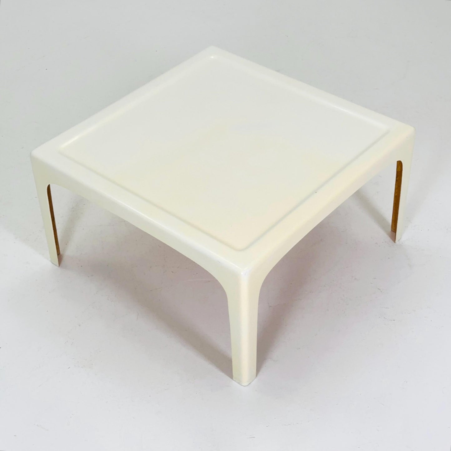 Mid Century Square white acrylic coffee table by Poschinger Pur Germany 1970s