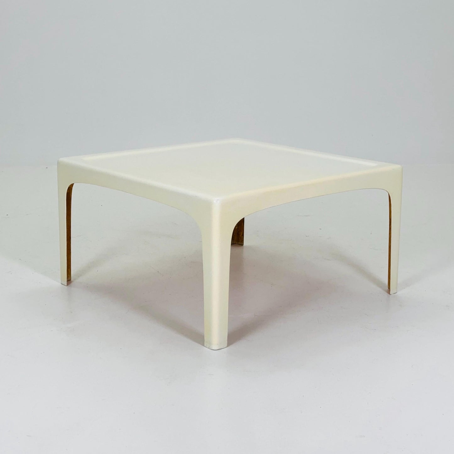 Mid Century Square white acrylic coffee table by Poschinger Pur Germany 1970s