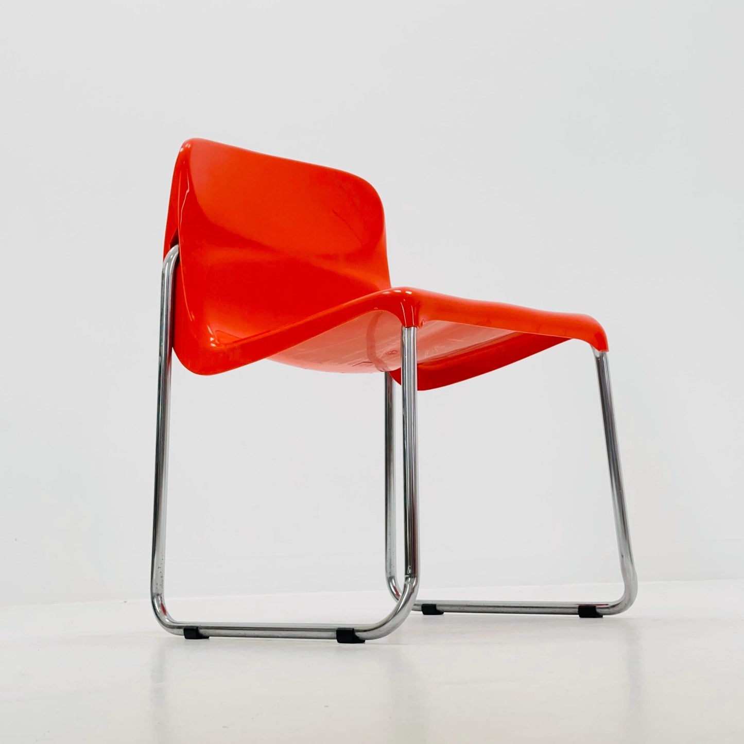 1 of 8 Mid Century Space Age Orange Chair by EKA Möbel, Germany 1970s