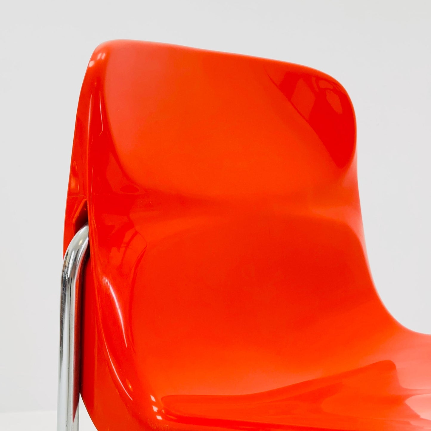 1 of 8 Mid Century Space Age Orange Chair by EKA Möbel, Germany 1970s