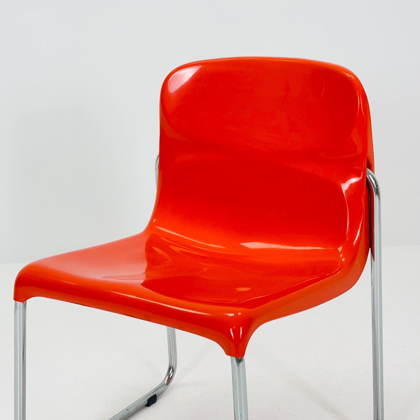1 of 8 Mid Century Space Age Orange Chair by EKA Möbel, Germany 1970s