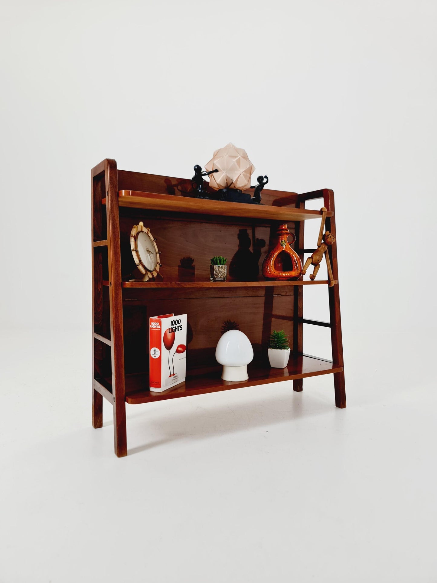 Free standing shelf-system, walnut Germany, 1950s