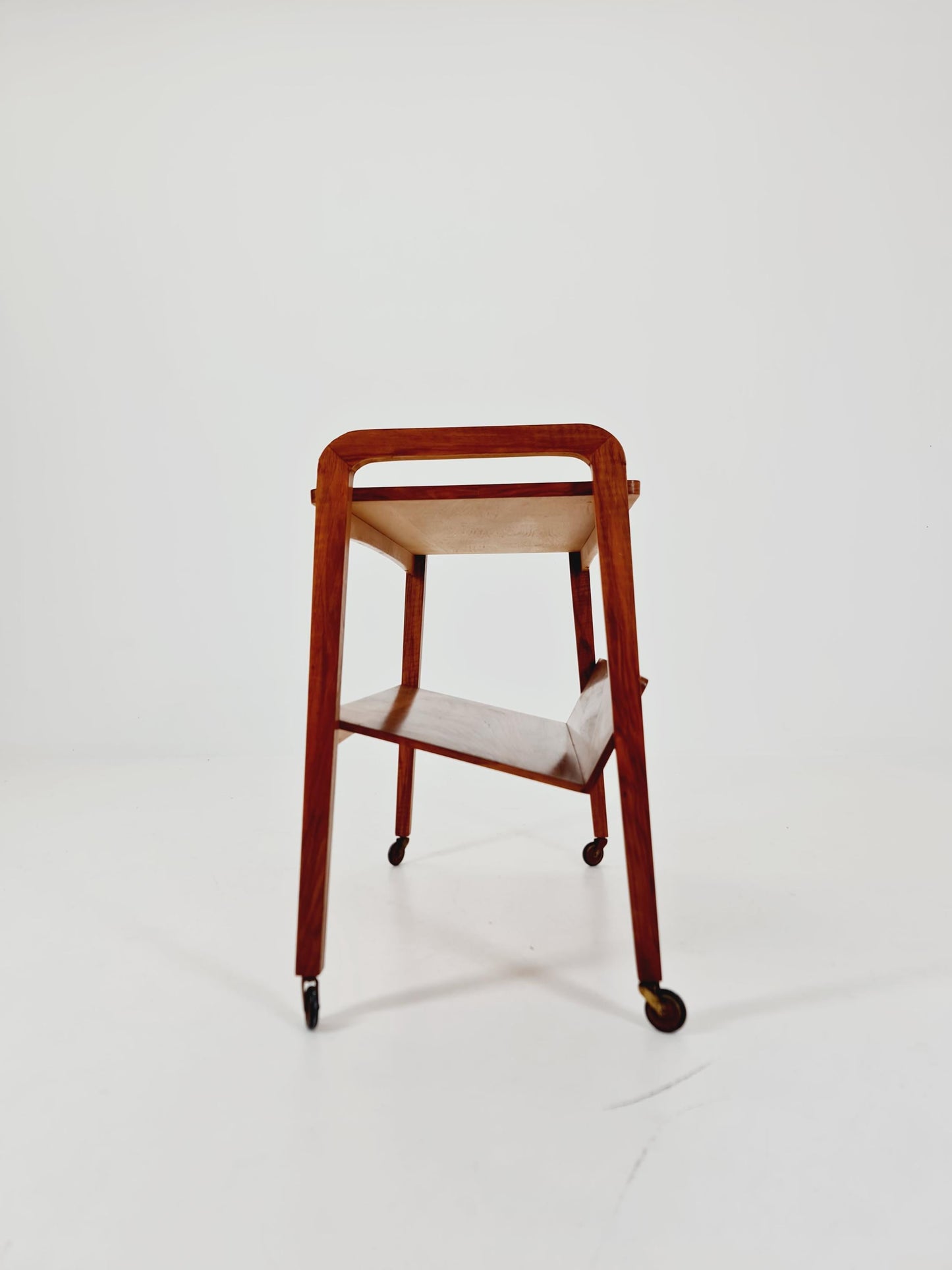 Midcentury Walnut Vintage big Side table/ Bedside table/ Night stand with News Paper shelf straight from the sixties By Opal