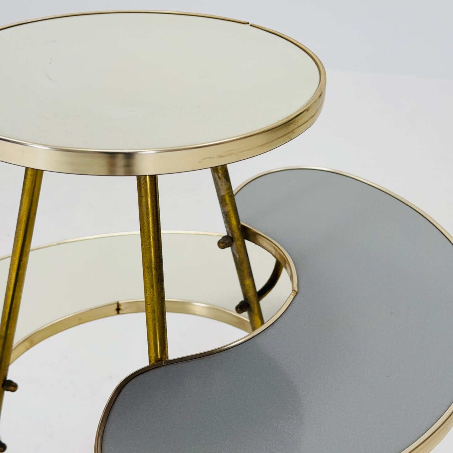 Rare Mid century brass German vintage flower table By Else Möbel, 1960s