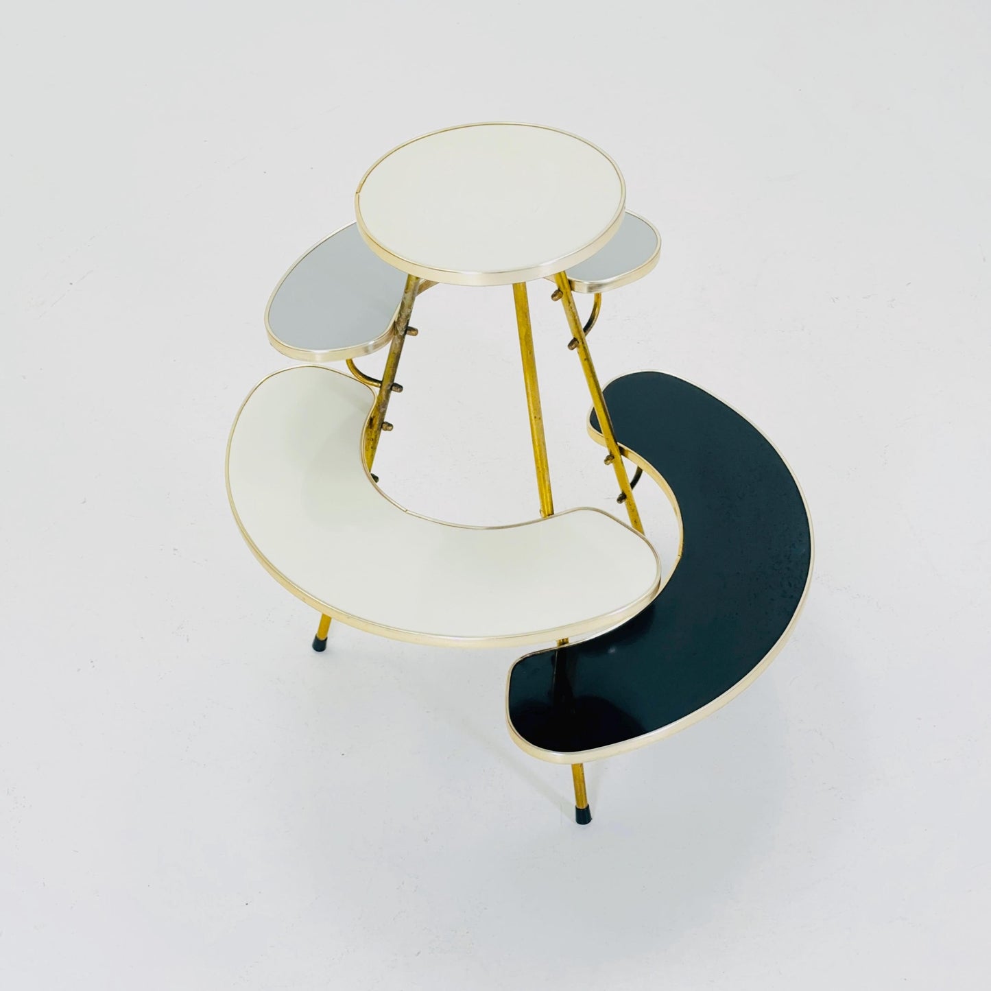 Rare Mid century brass German vintage flower table By Else Möbel, 1960s