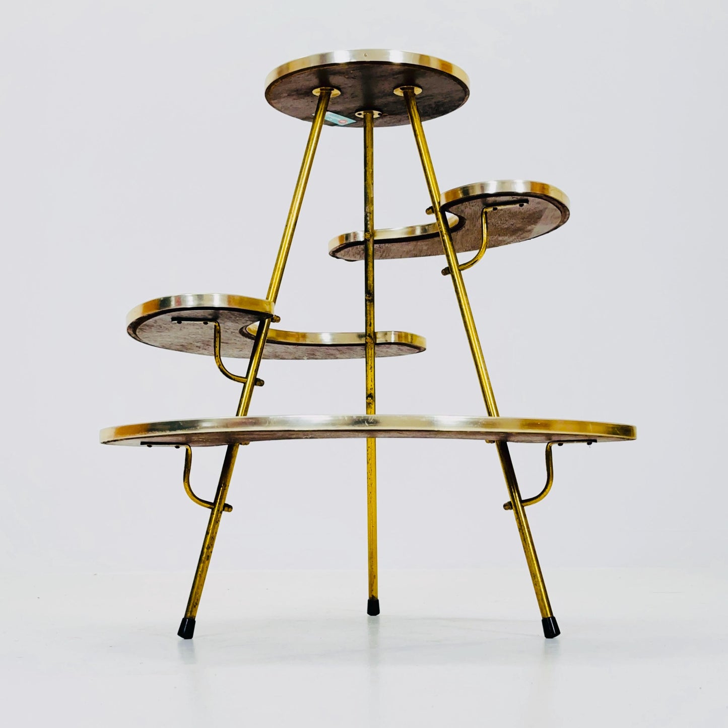 Rare Mid century brass German vintage flower table By Else Möbel, 1960s
