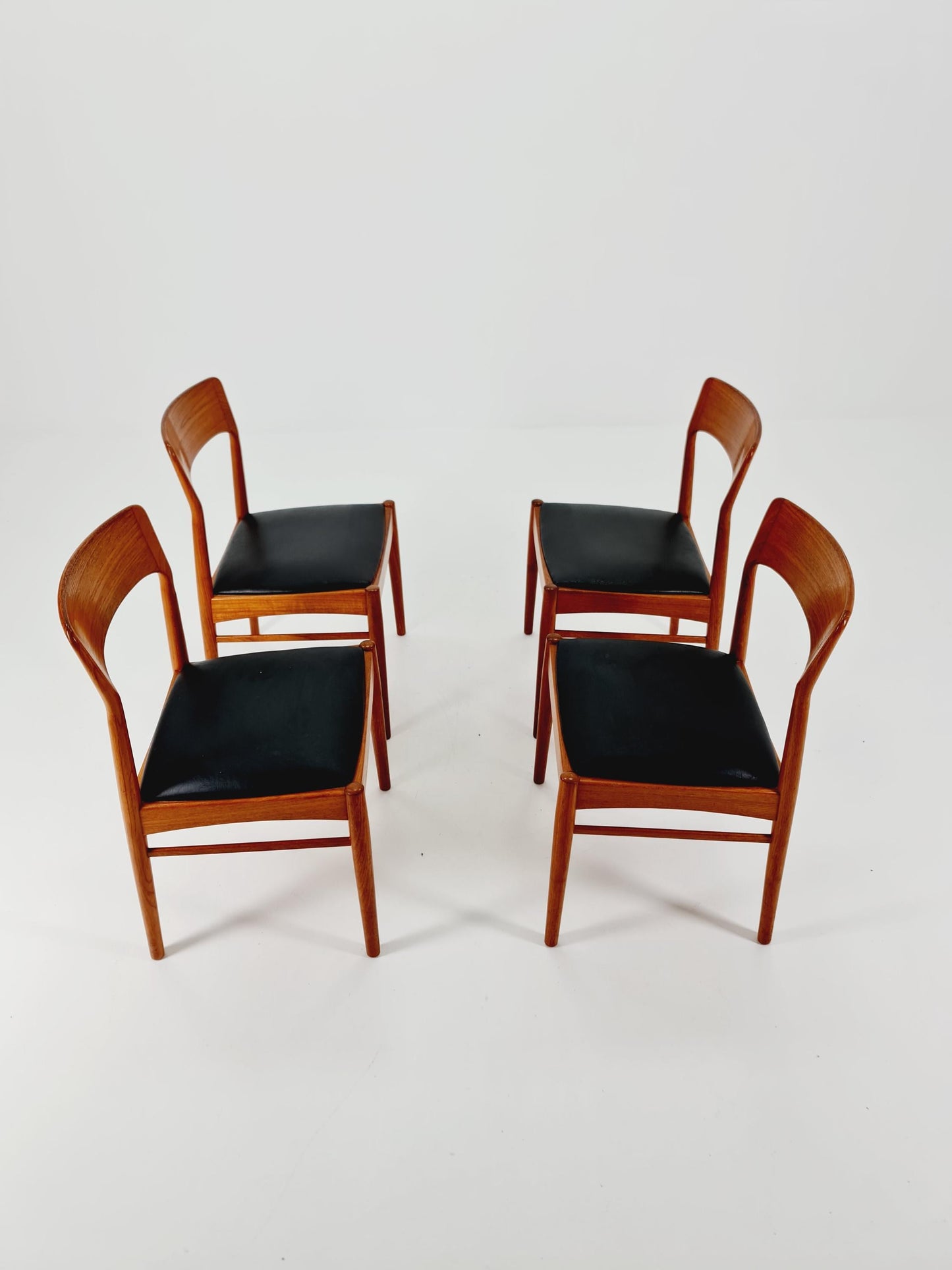 Vintage Danish solid teak dining chairs By Kai Kristiansen for K.S , 1960s, Set of 4