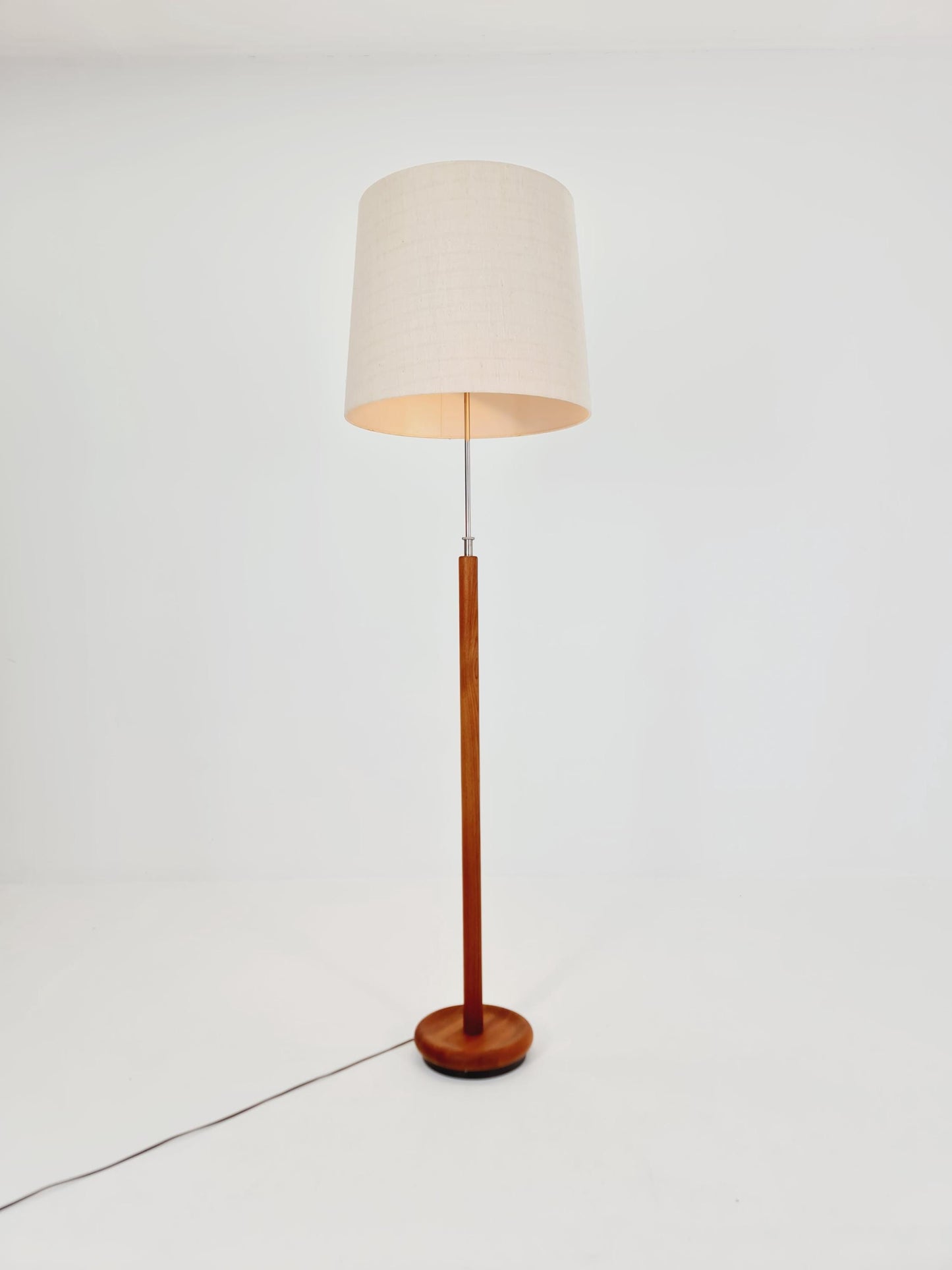 Rare big Midcentury Danish floor lamp by KIRK solid teak, 1960s