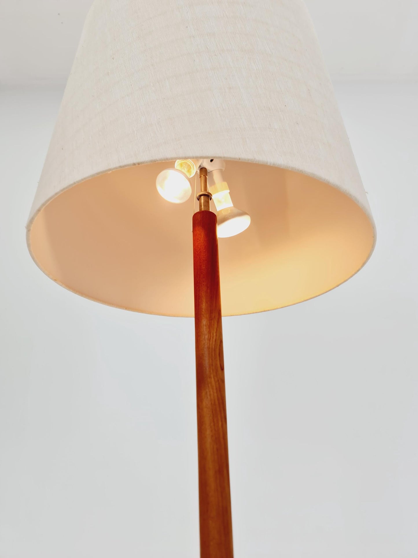 Rare big Midcentury Danish floor lamp by KIRK solid teak, 1960s