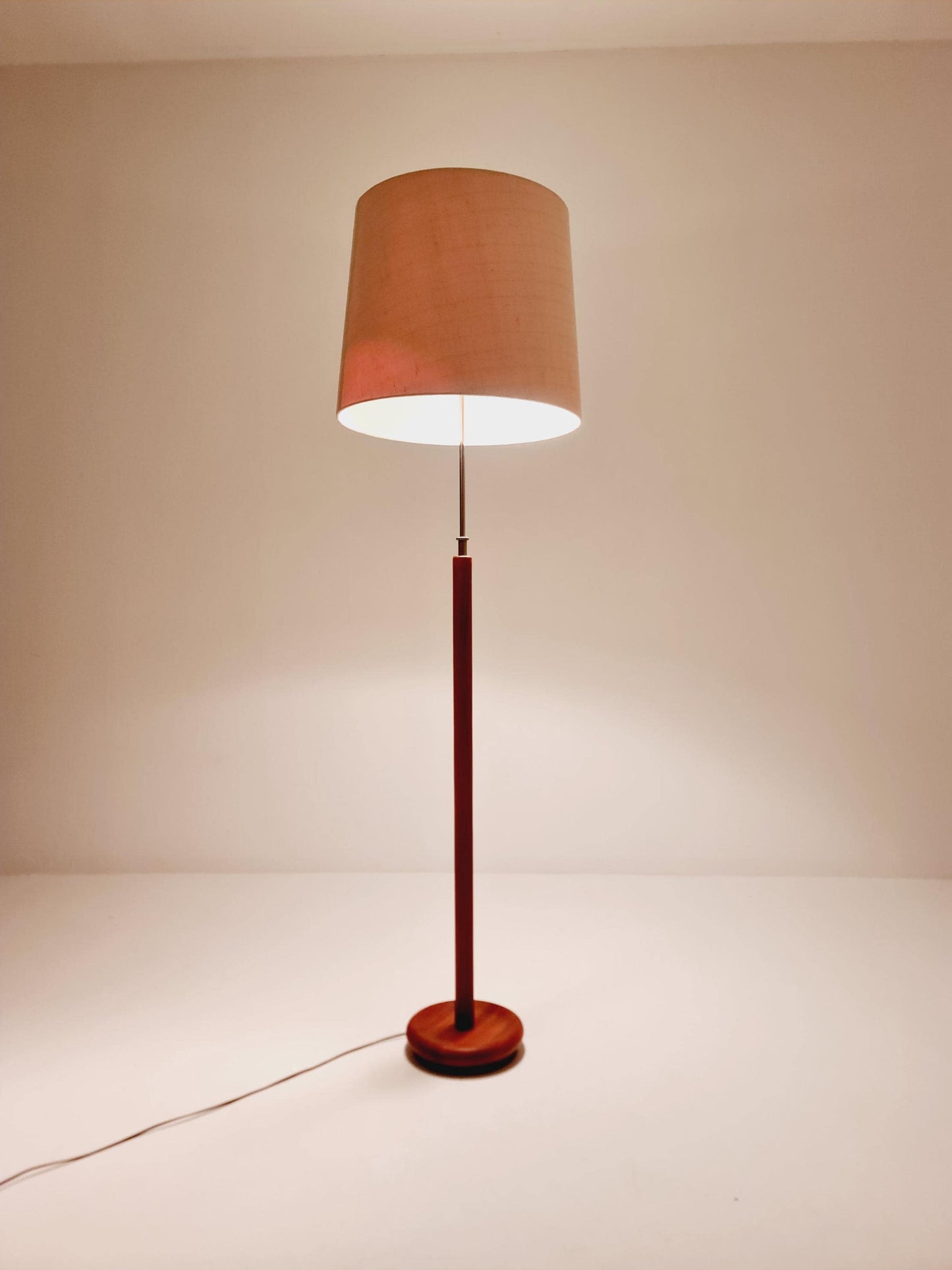 Rare big Midcentury Danish floor lamp by KIRK solid teak, 1960s