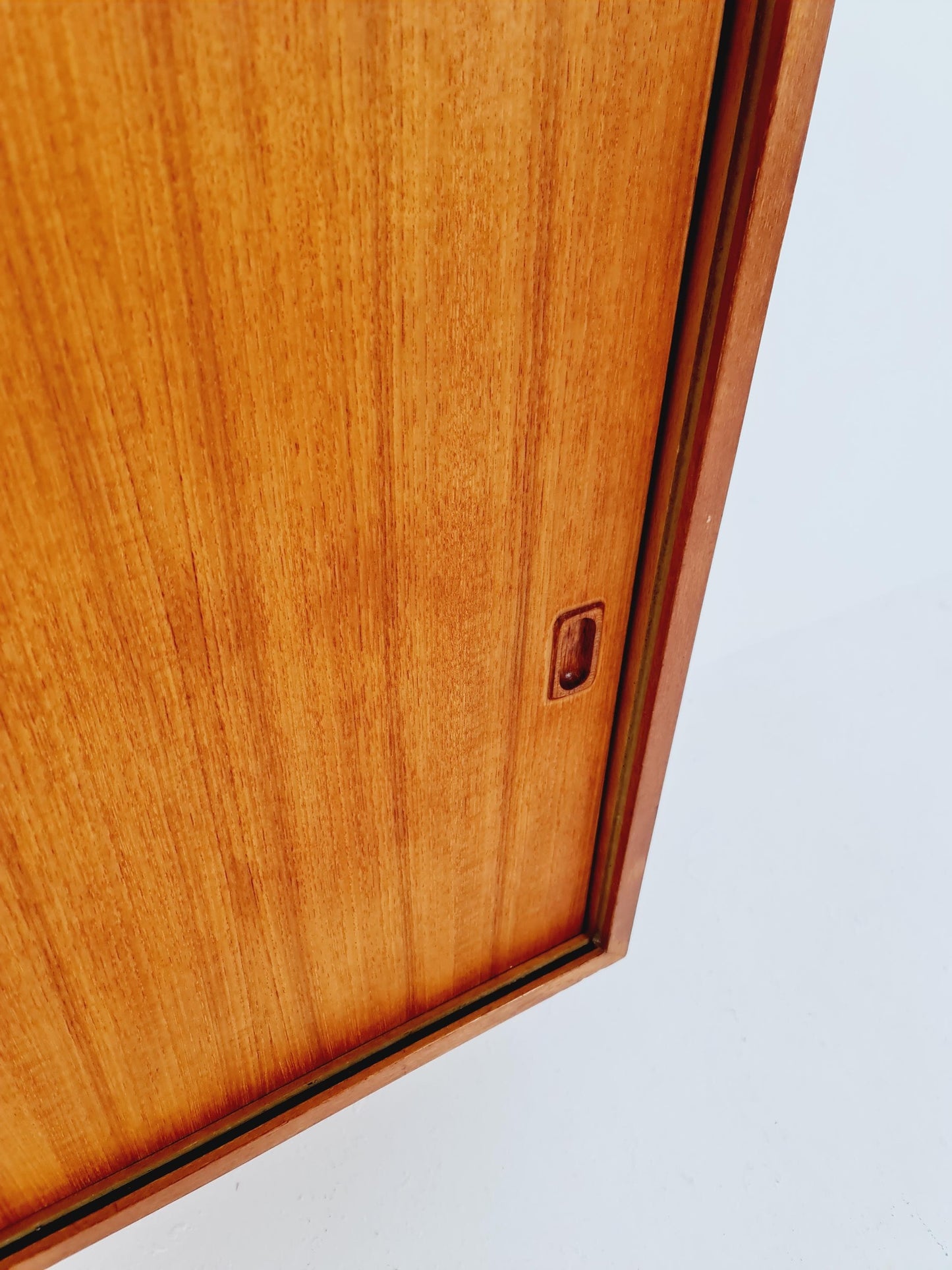 Wall-mounted original Swedish string shelf-system, drawers, bookcase teak wood by Nils & Kajsa Strinning, 1960s