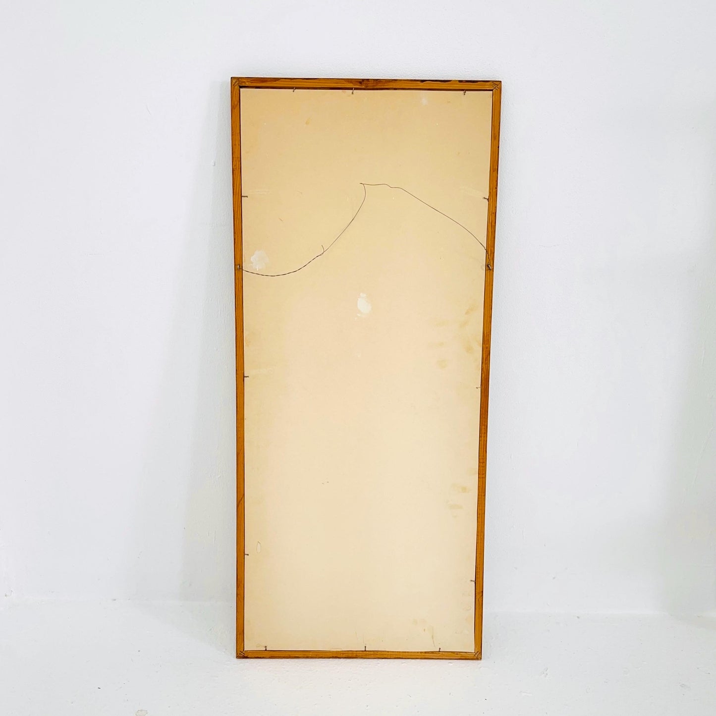 Big Teak mid-century Modern wall-mounted mirror , 1960s