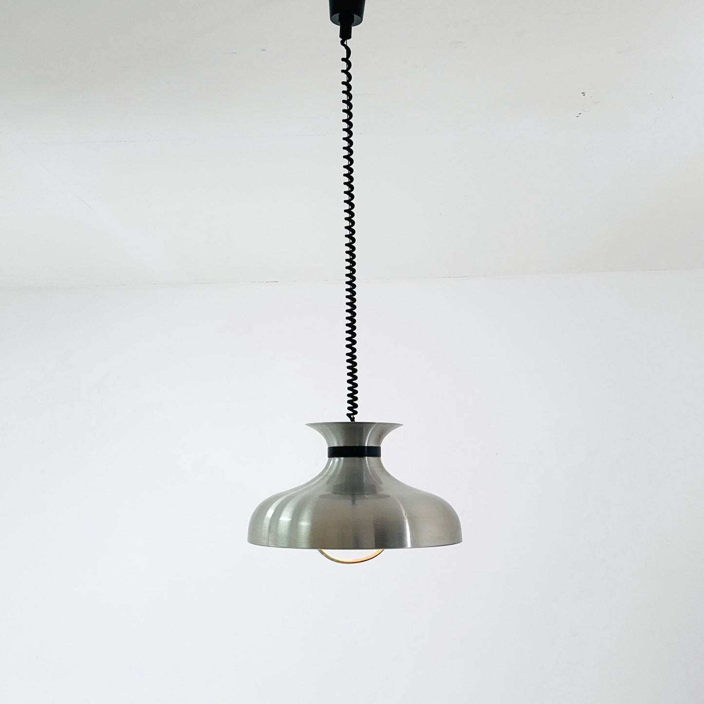 Mid-Century GRAEWE Stainless Steel Pendant Lamp, Germany 1970s