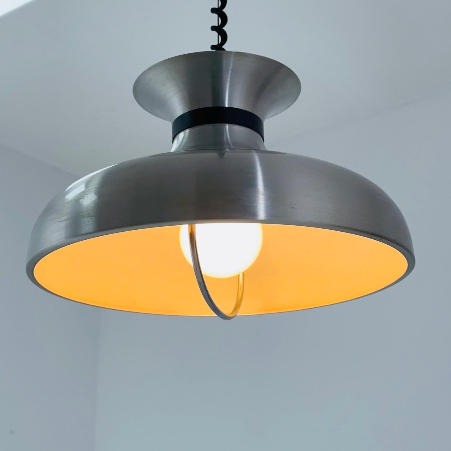 Mid-Century GRAEWE Stainless Steel Pendant Lamp, Germany 1970s