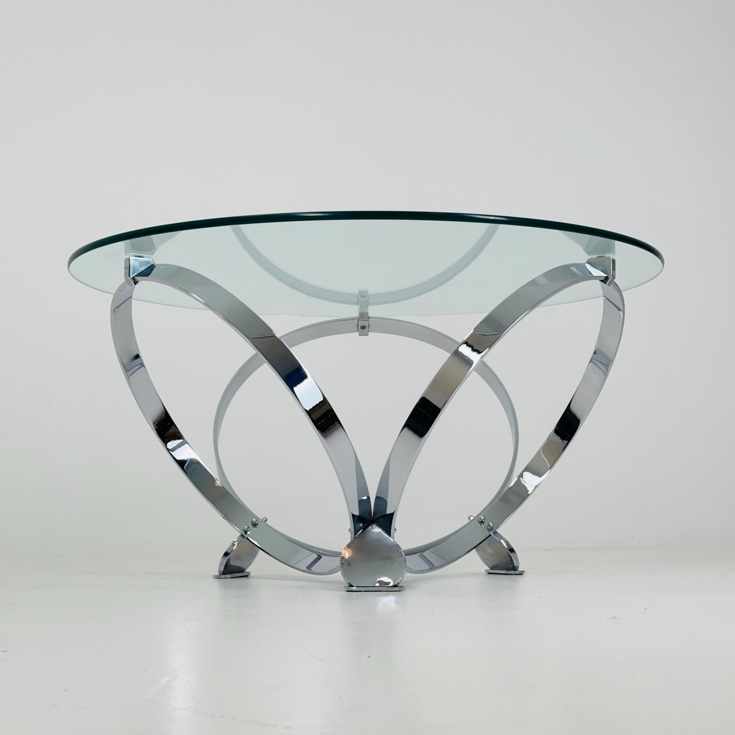 Mid century Diamond Chrome & glass coffee table by Knut Hesterberg for Ronald Schmitt Germany 1970s