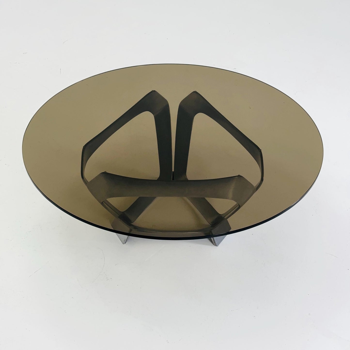 Mid Century Aluminum & Smoked Glass Coffee Table by Knut Hesterberg for Ronald Schmitt, Germany, 1970s