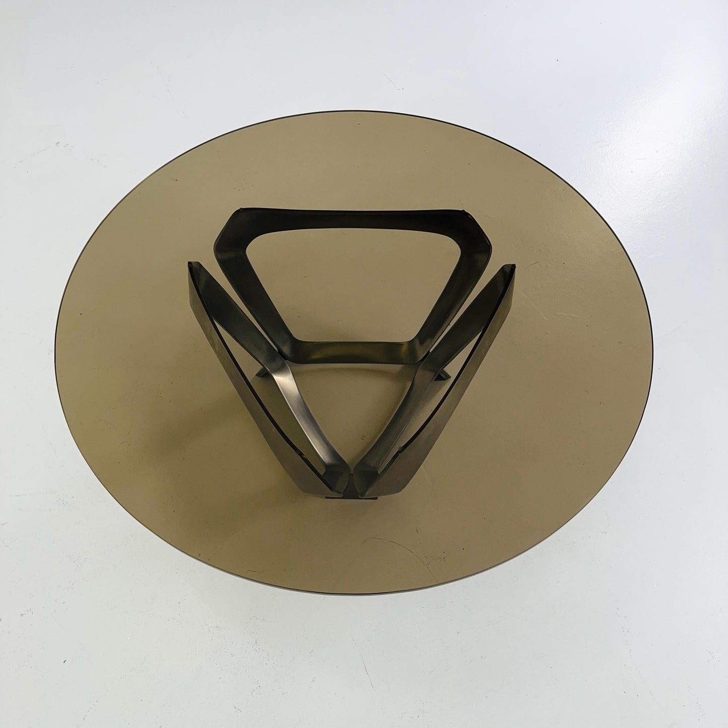Mid Century Aluminum & Smoked Glass Coffee Table by Knut Hesterberg for Ronald Schmitt, Germany, 1970s