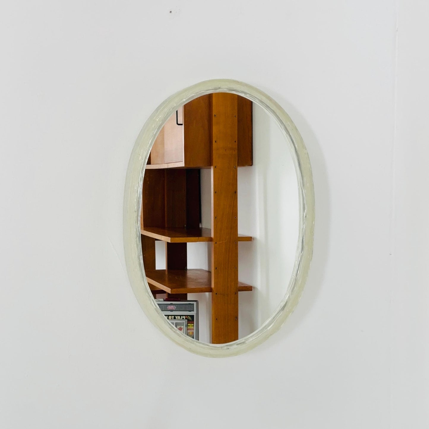 Mid-Century Large Oval Backlit Mirror by Rudolf Zimmermann for Bamberg, Germany, 1970s