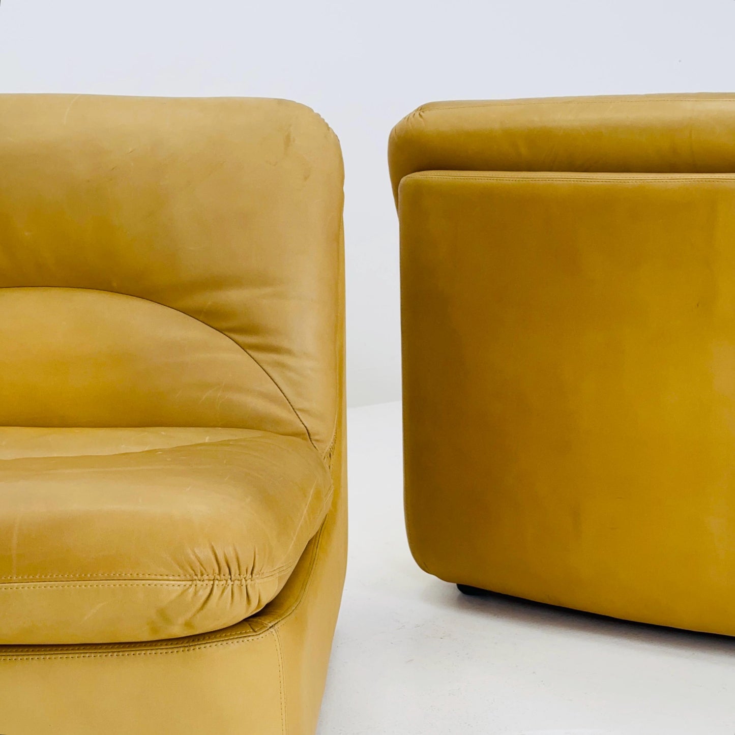 1 of 2 Mid-Century Leather Lounge Chair by Dreipunkt International, Germany, 1970s