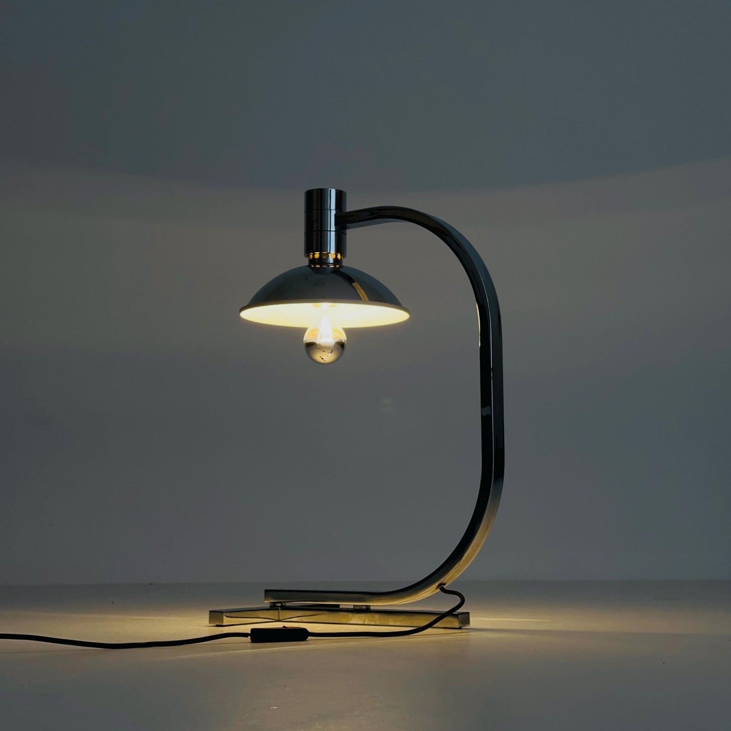 Rare Mid-Century Modern Chrome Large Table Lamp by Franco Albini, Franca Helg & Antonio Piva for Sirrah, Italy, 1960s