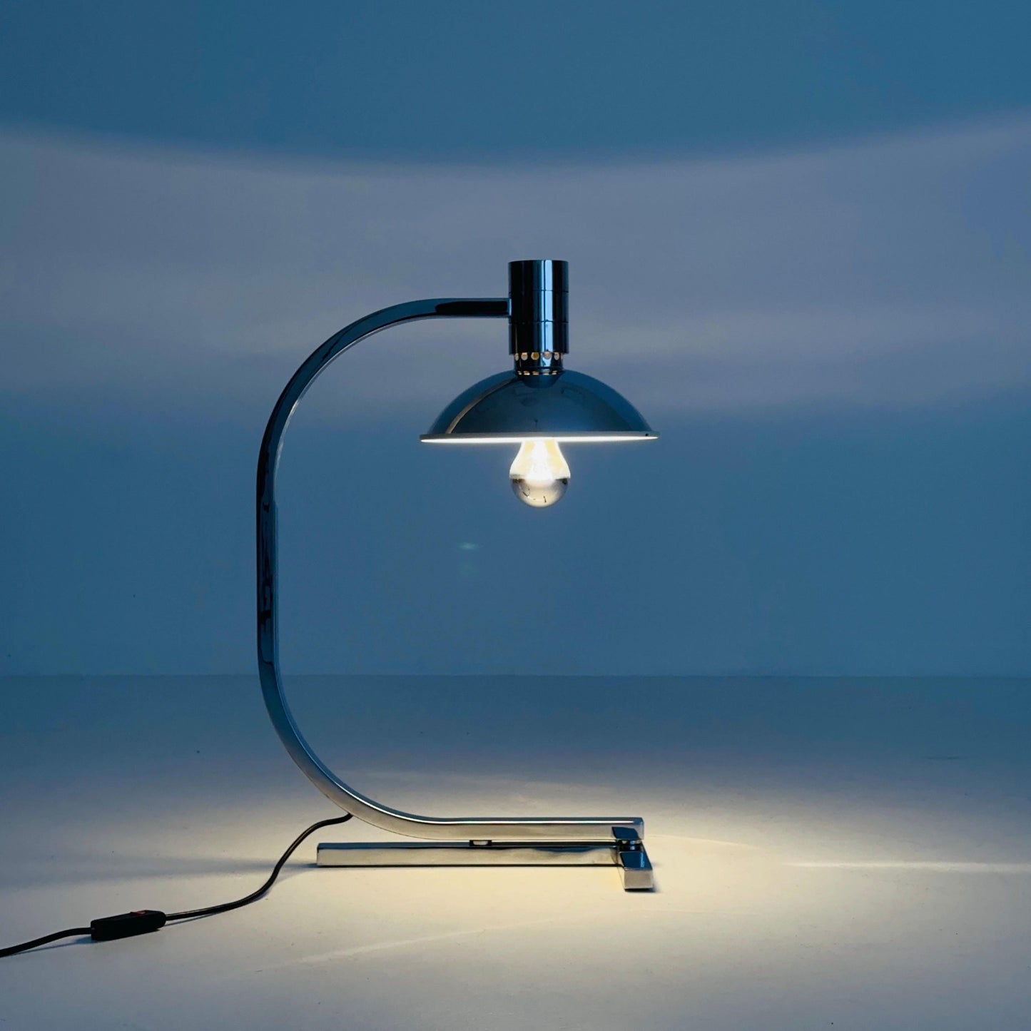 Rare Mid-Century Modern Chrome Large Table Lamp by Franco Albini, Franca Helg & Antonio Piva for Sirrah, Italy, 1960s