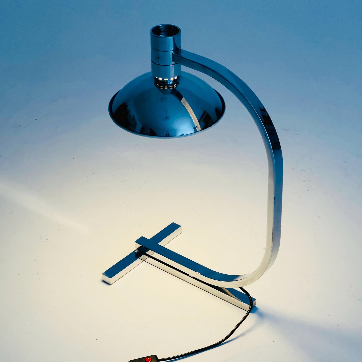 Rare Mid-Century Modern Chrome Large Table Lamp by Franco Albini, Franca Helg & Antonio Piva for Sirrah, Italy, 1960s