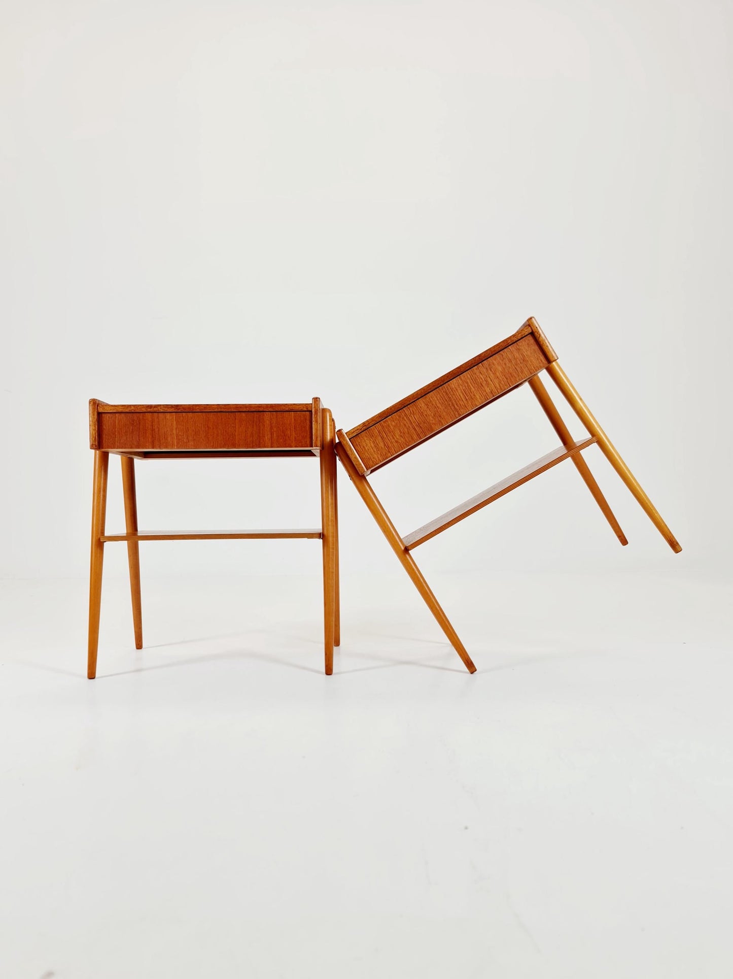 Pair of Swedish Midcentury Teak Vintage Side table/ Bedside table/ Night stand by Carlström & Co, 1960s