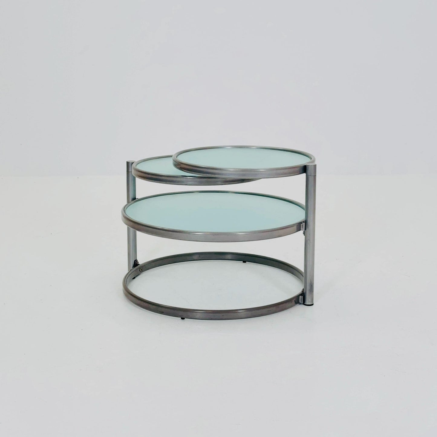 Mid Century coffee table with 3 swivel levels by Milo Baughman Italy 1970s