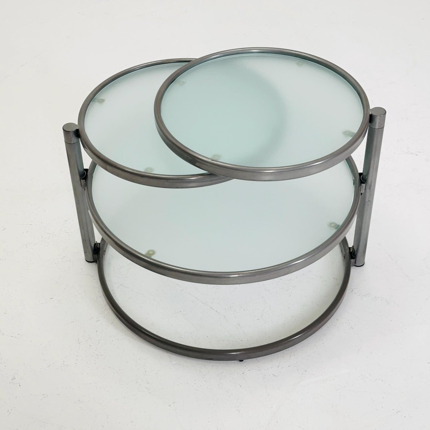 Mid Century coffee table with 3 swivel levels by Milo Baughman Italy 1970s