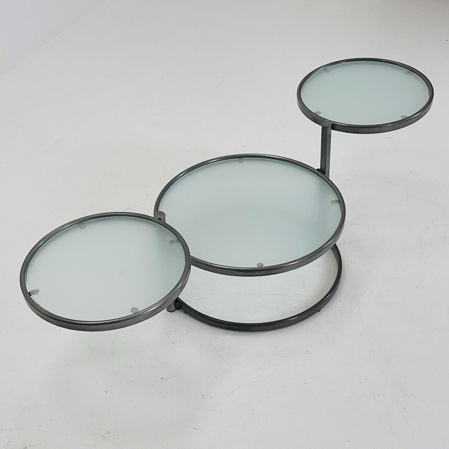 Mid Century coffee table with 3 swivel levels by Milo Baughman Italy 1970s