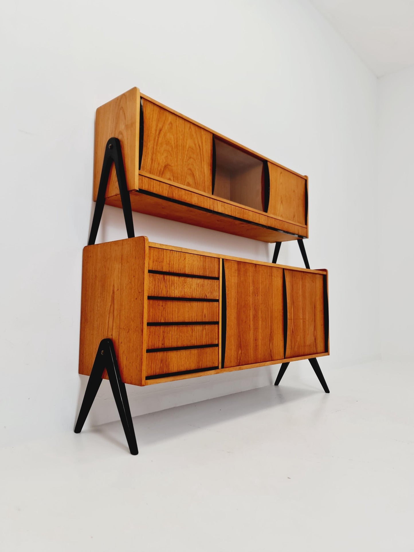 Rare Mid century Swedish Teak small low Sideboard by Bengt Ruda for Nordiska Kompaniet , 1960s