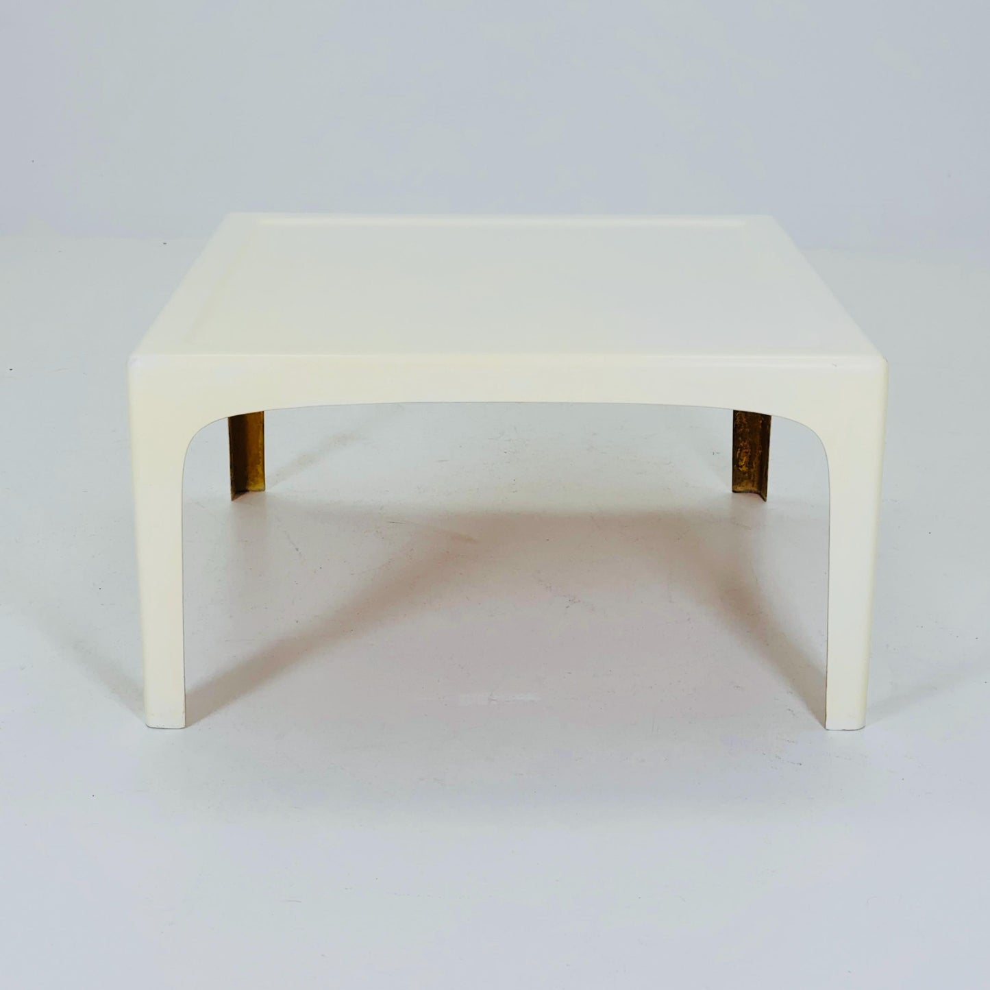 Mid Century Square white acrylic coffee table by Poschinger Pur Germany 1970s