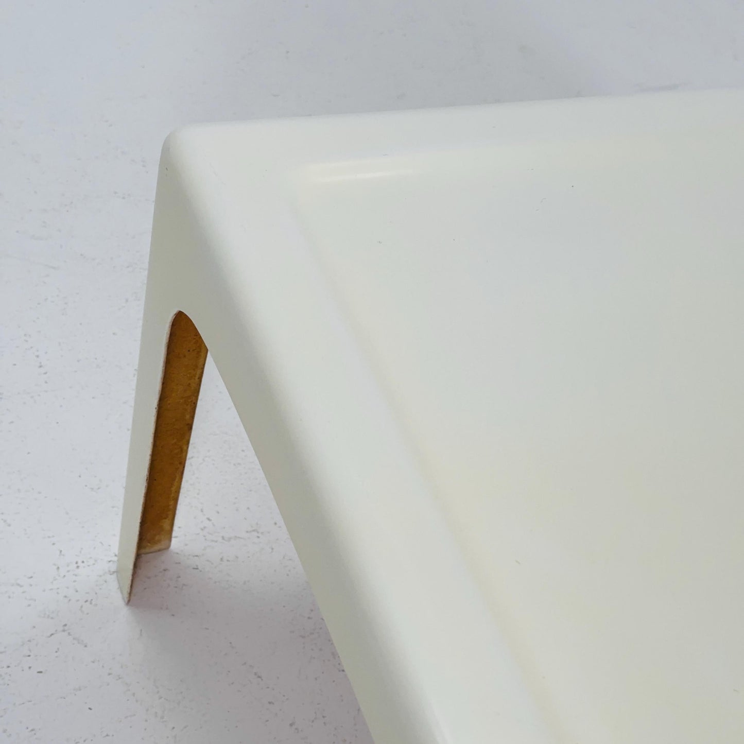 Mid Century Square white acrylic coffee table by Poschinger Pur Germany 1970s