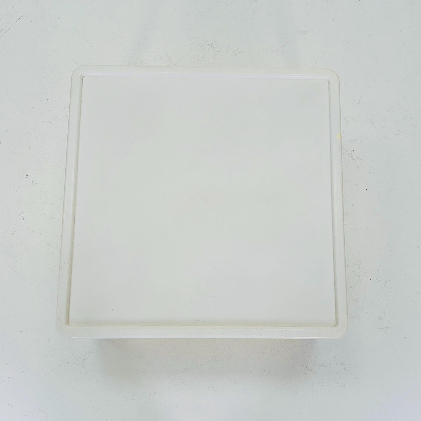 Mid Century Square white acrylic coffee table by Poschinger Pur Germany 1970s