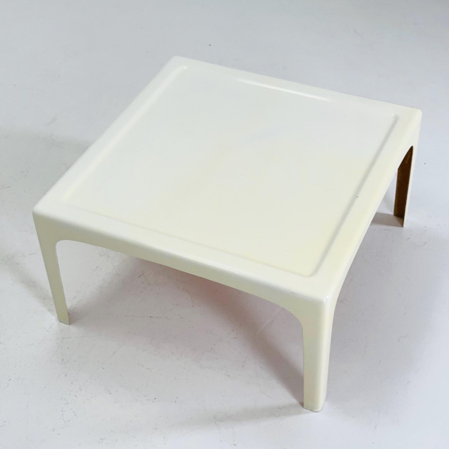 Mid Century Square white acrylic coffee table by Poschinger Pur Germany 1970s
