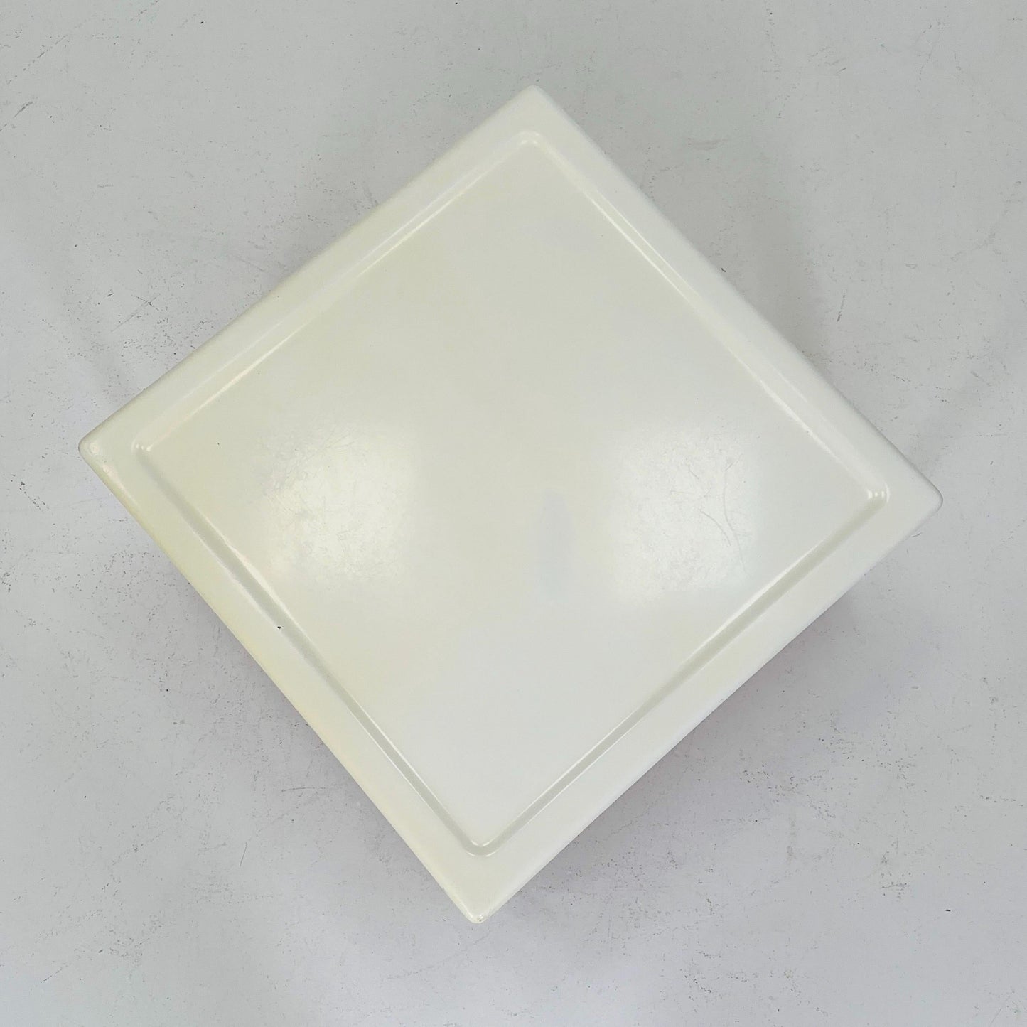 Mid Century Square white acrylic coffee table by Poschinger Pur Germany 1970s