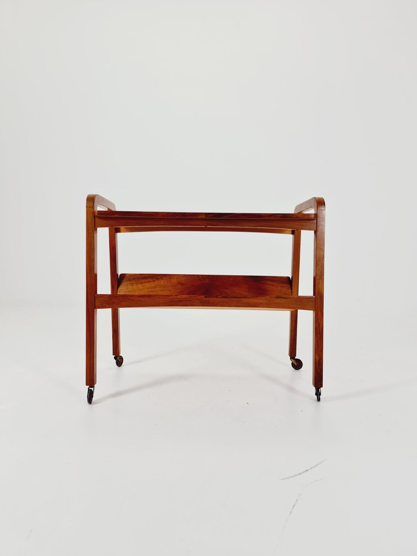 Midcentury Walnut Vintage big Side table/ Bedside table/ Night stand with News Paper shelf straight from the sixties By Opal