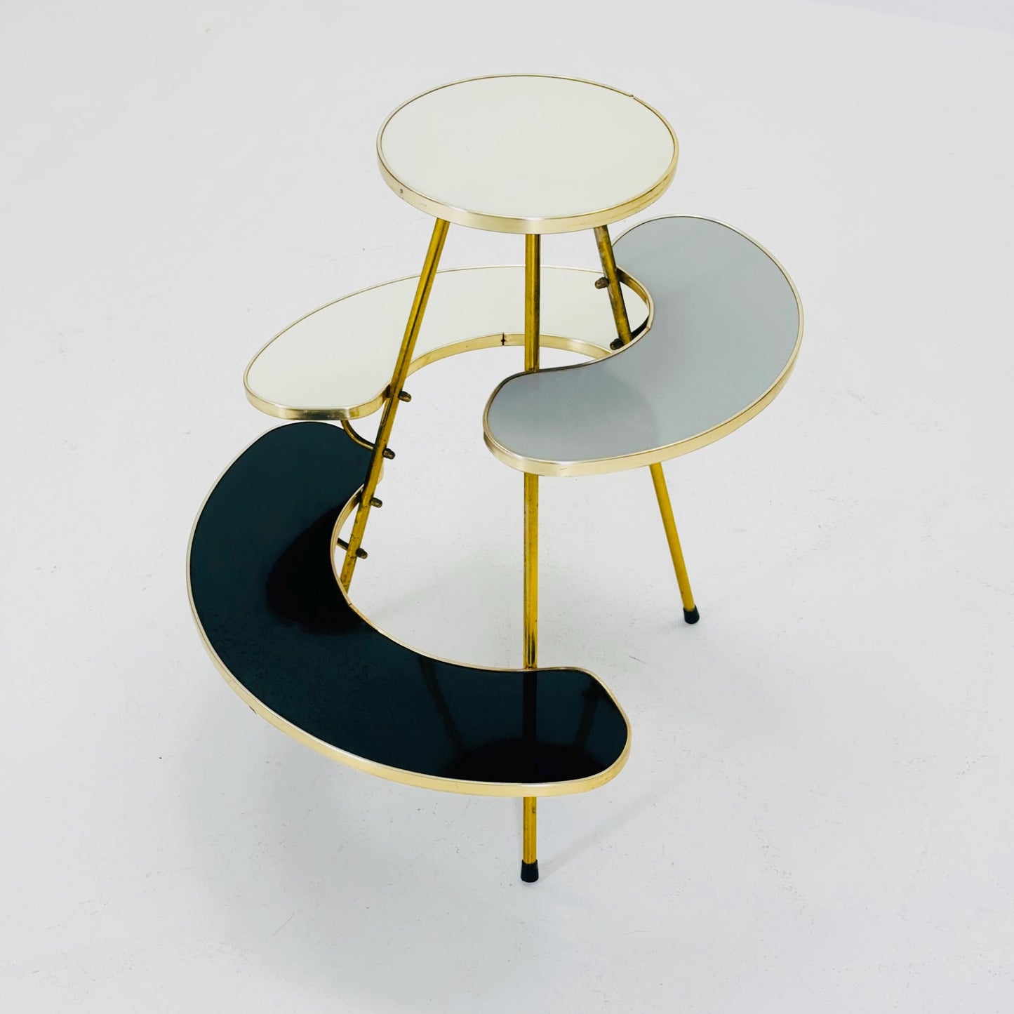 Rare Mid century brass German vintage flower table By Else Möbel, 1960s