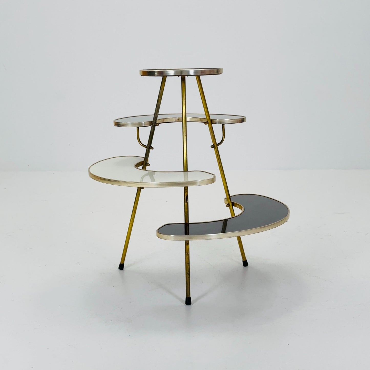Rare Mid century brass German vintage flower table By Else Möbel, 1960s