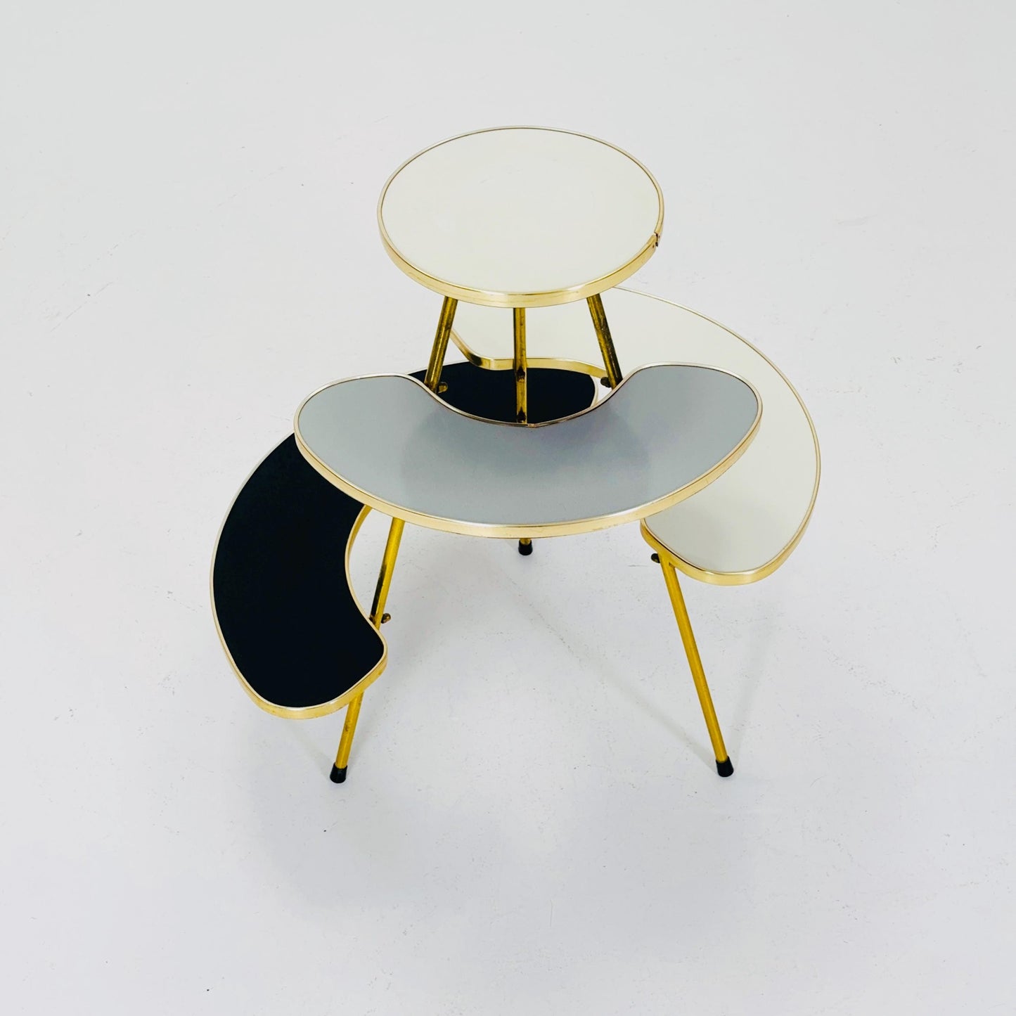 Rare Mid century brass German vintage flower table By Else Möbel, 1960s